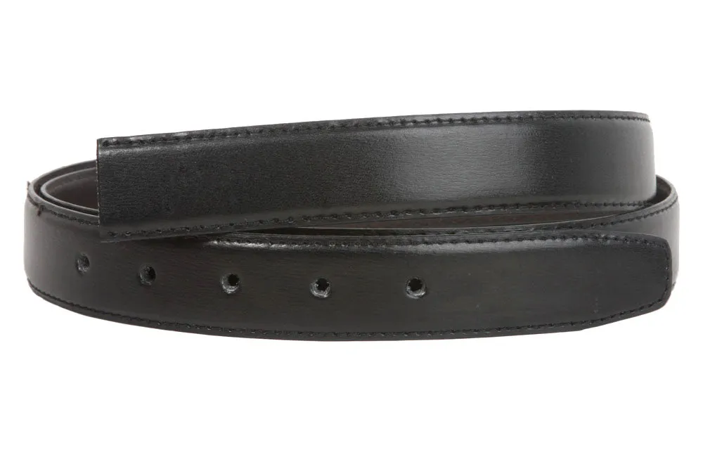 1 1/8 Inch Clamp On Single Loop Silver One Size Fits All Feather Edged Faux Leather Dress Belt