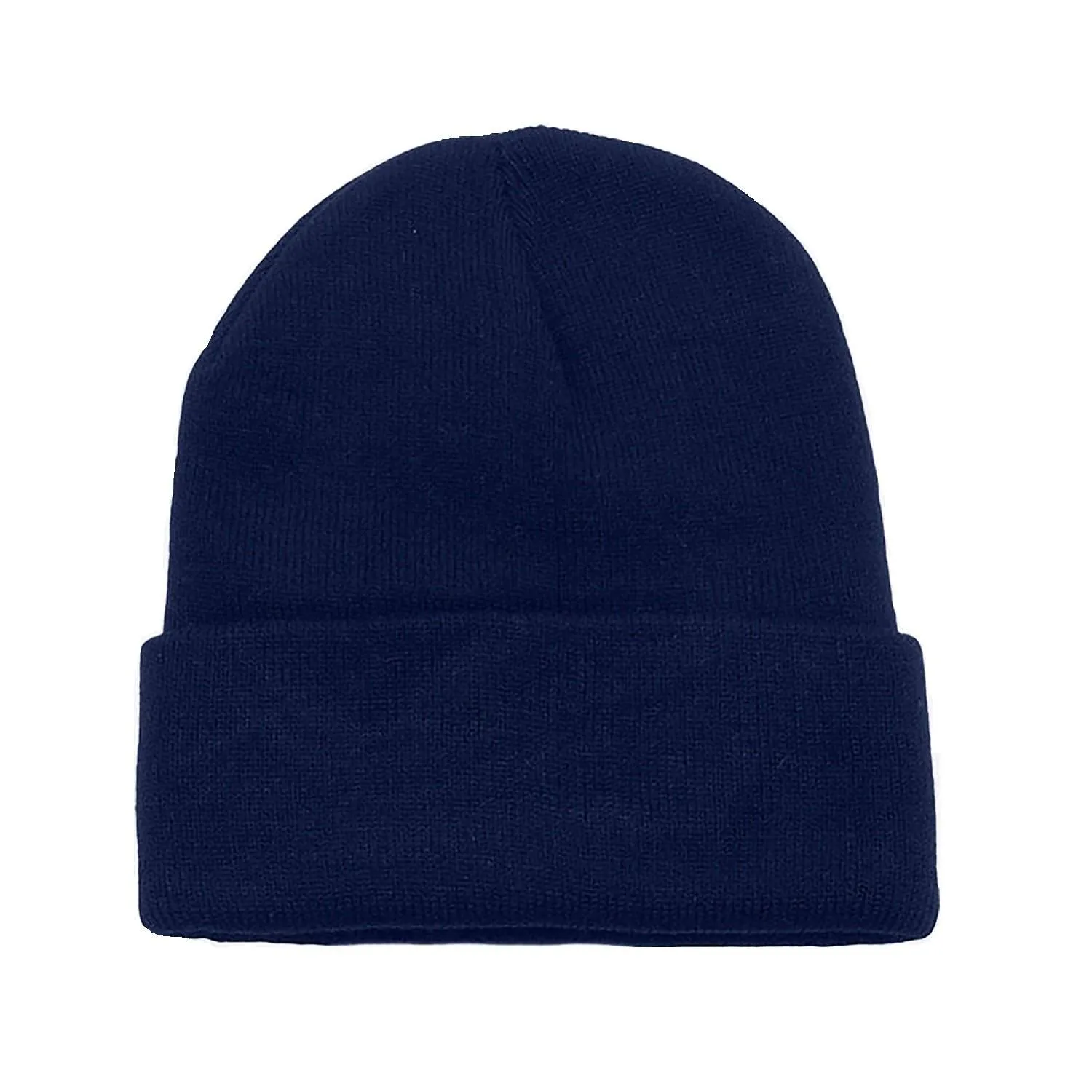12 Pack Plain Long Cuffed Men's Beanies Skullies Multipack Bulk by Balec Group