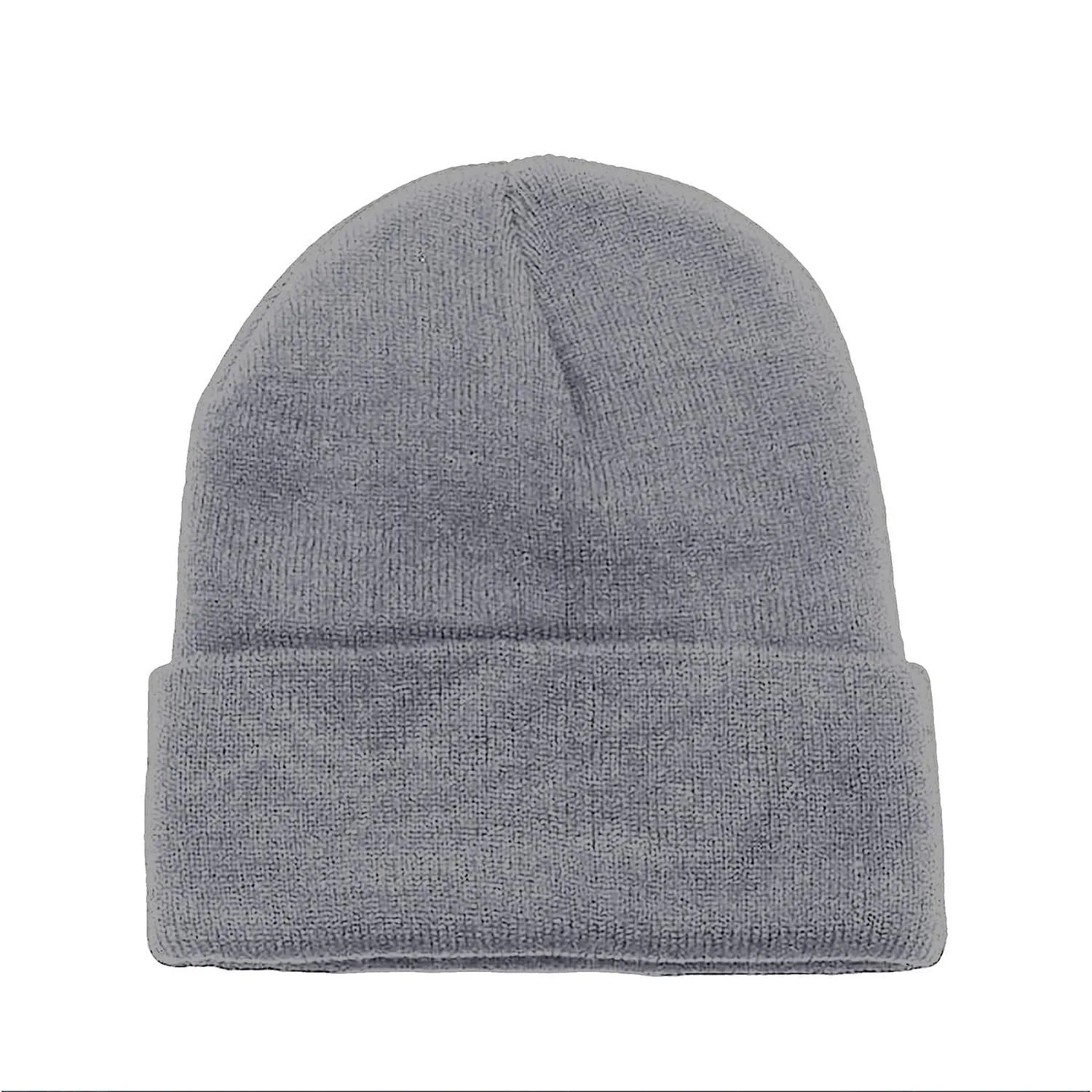 12 Pack Plain Long Cuffed Men's Beanies Skullies Multipack Bulk by Balec Group