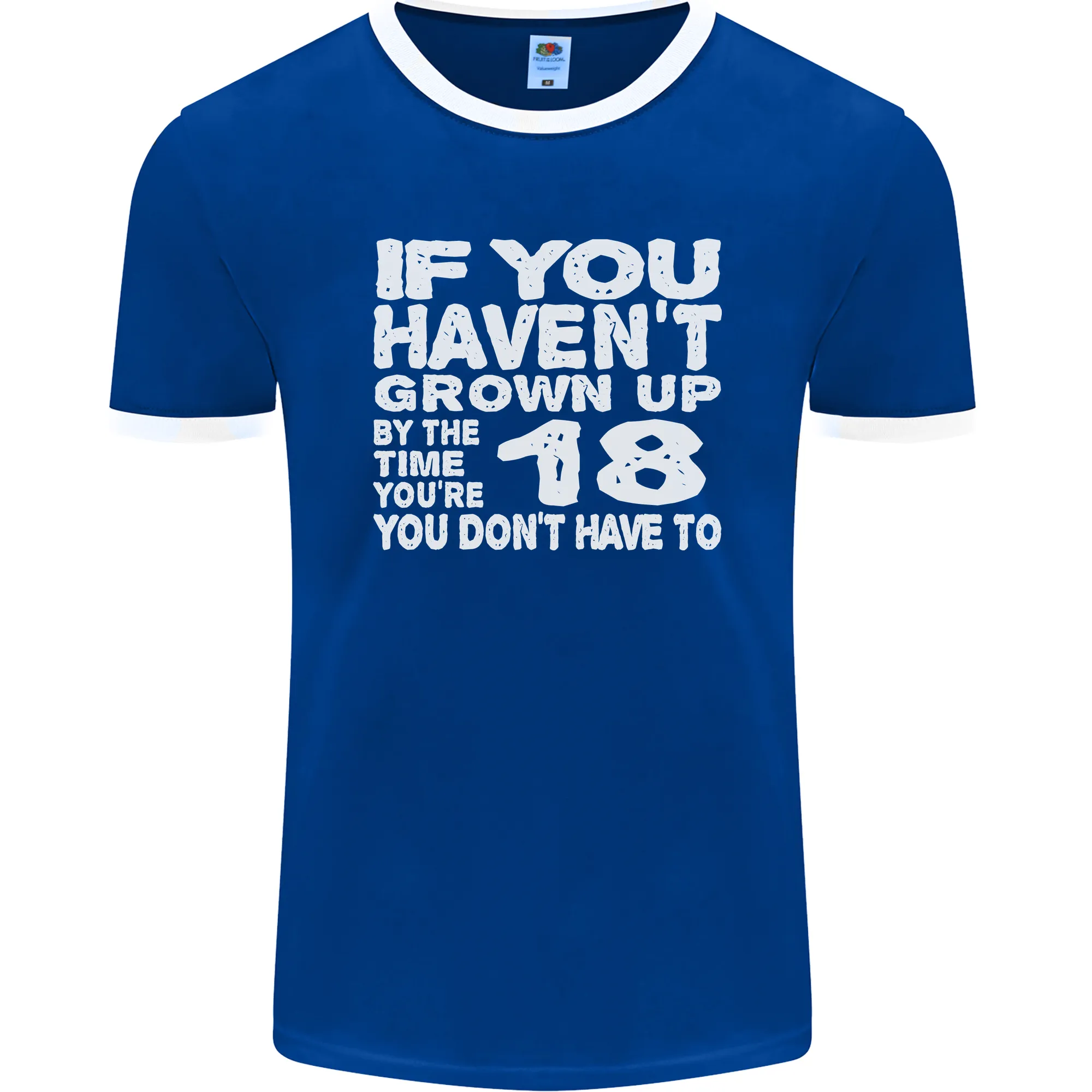 18th Birthday 18 Year Old Don't Grow Up Funny Mens Ringer T-Shirt FotL