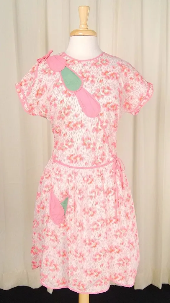 1950s Vintage Pink Smock Dress