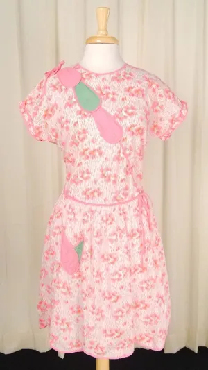 1950s Vintage Pink Smock Dress