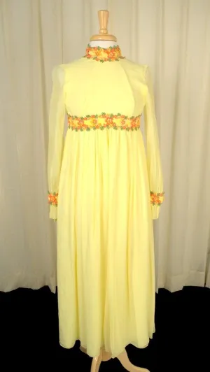 1960s Flower Child Maxi Dress
