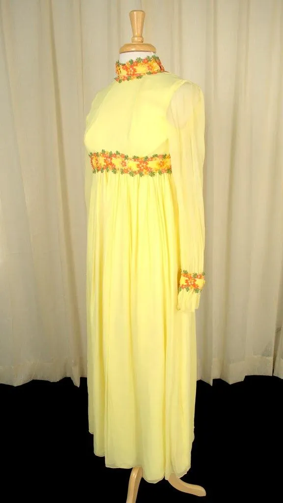 1960s Flower Child Maxi Dress