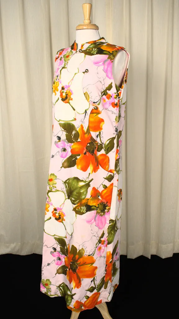 1960s Vintage Asymmetrical Tiki Dress