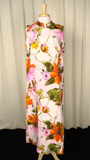 1960s Vintage Asymmetrical Tiki Dress