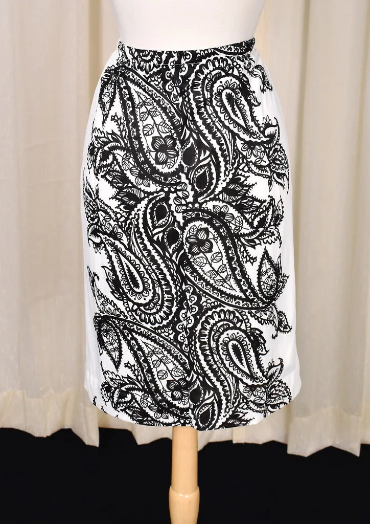 1960s Vintage Brown Paisley Skirt Set