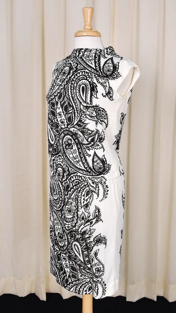 1960s Vintage Brown Paisley Skirt Set