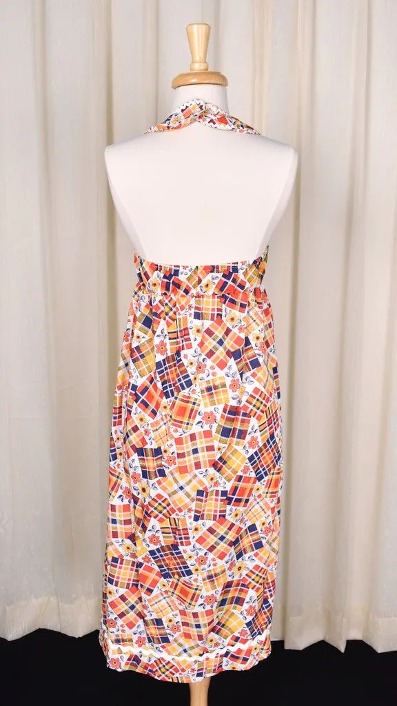 1960s Vintage Patchwork Halter Maxi