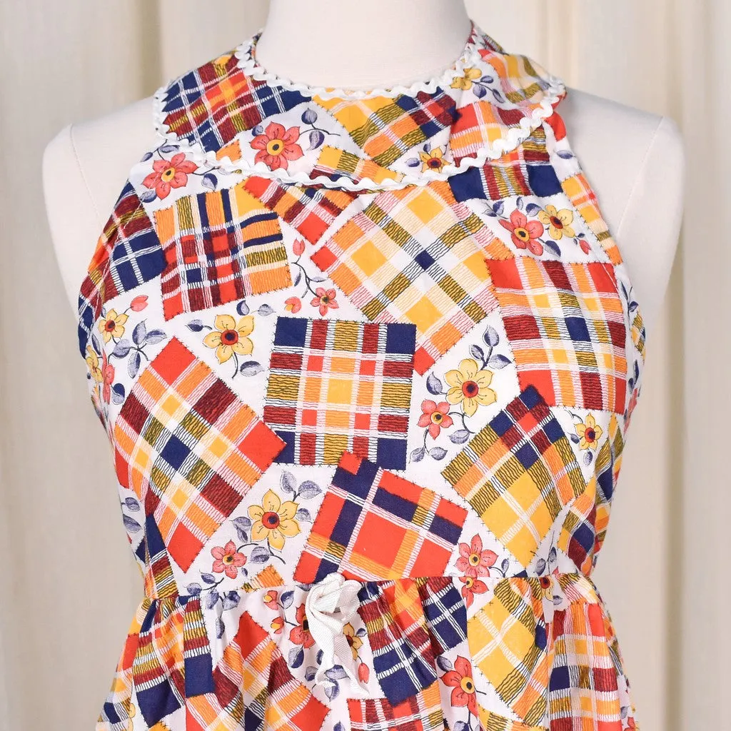1960s Vintage Patchwork Halter Maxi