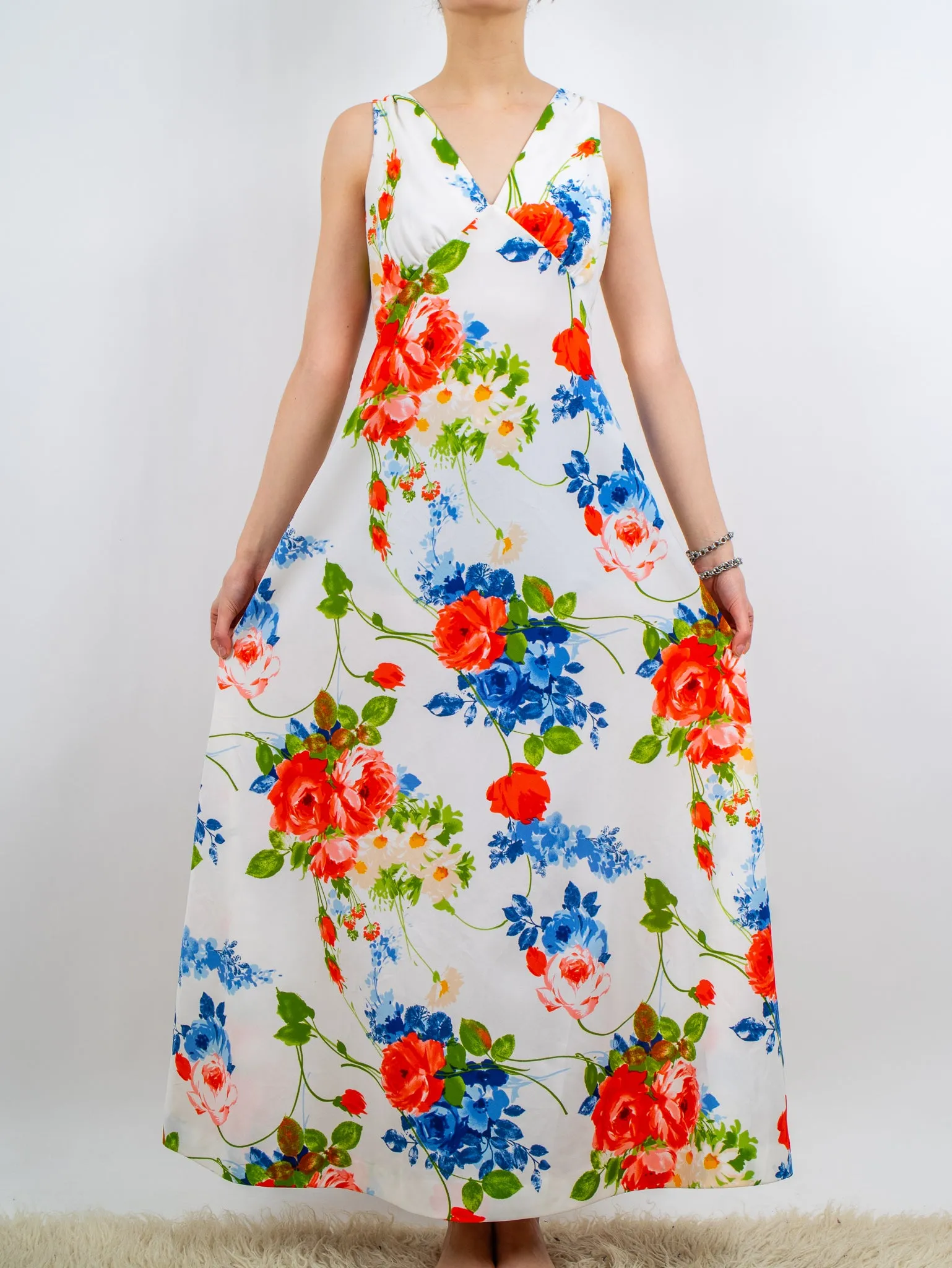 1970's CAROLYN floral a-line dress