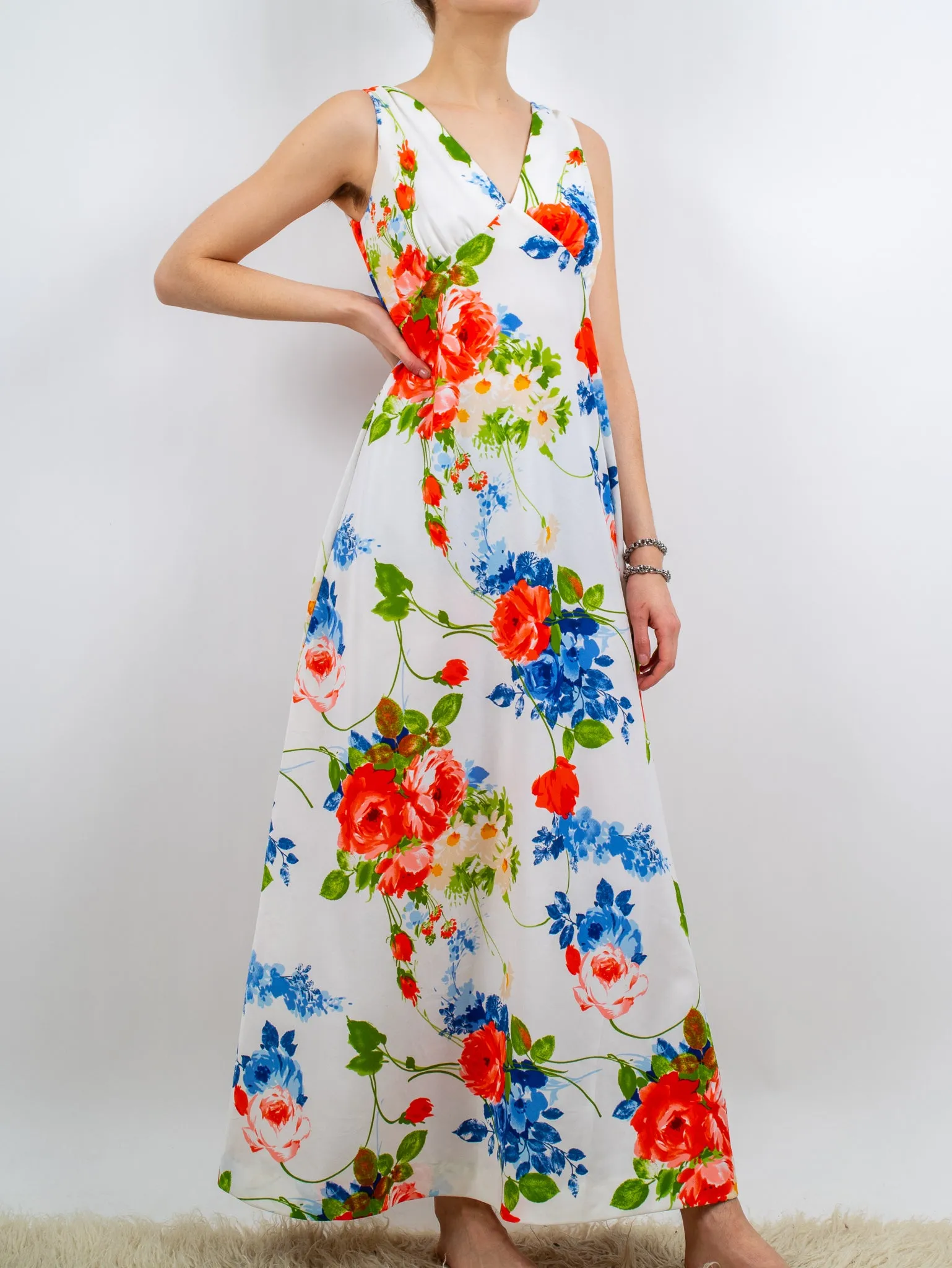 1970's CAROLYN floral a-line dress
