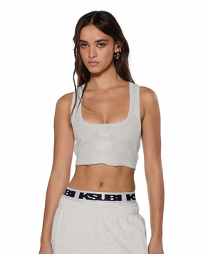 1999 ORIGIN CROP TANK SNOW MARLE ClassicCrewNeck Ribbed Collar Design