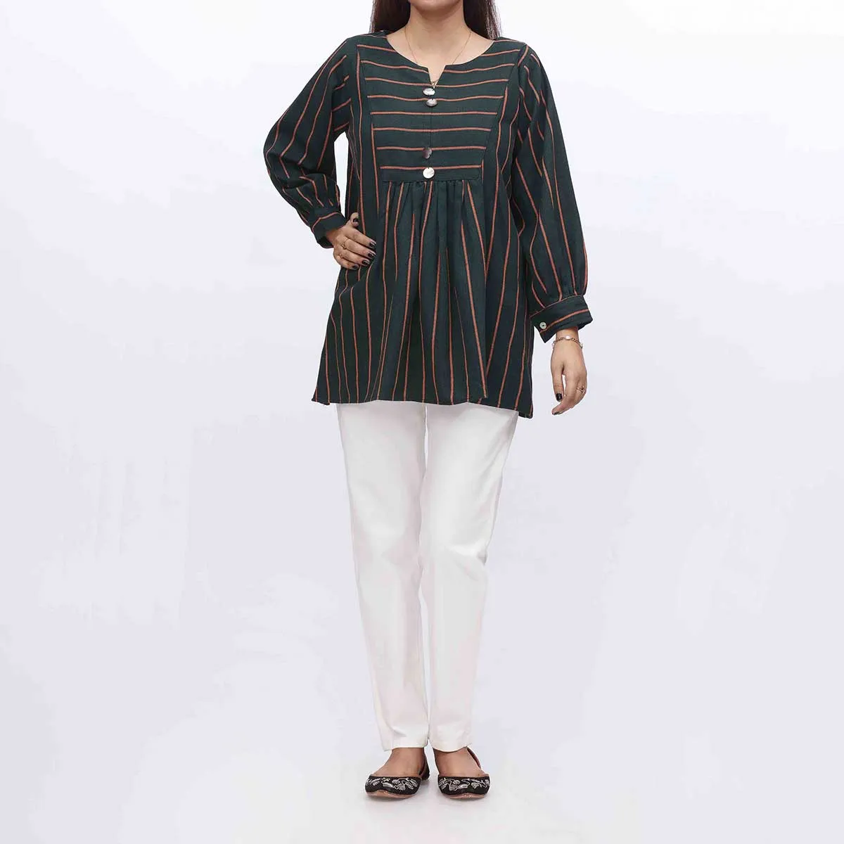 1PC- Flannel Checkered Top PW3085