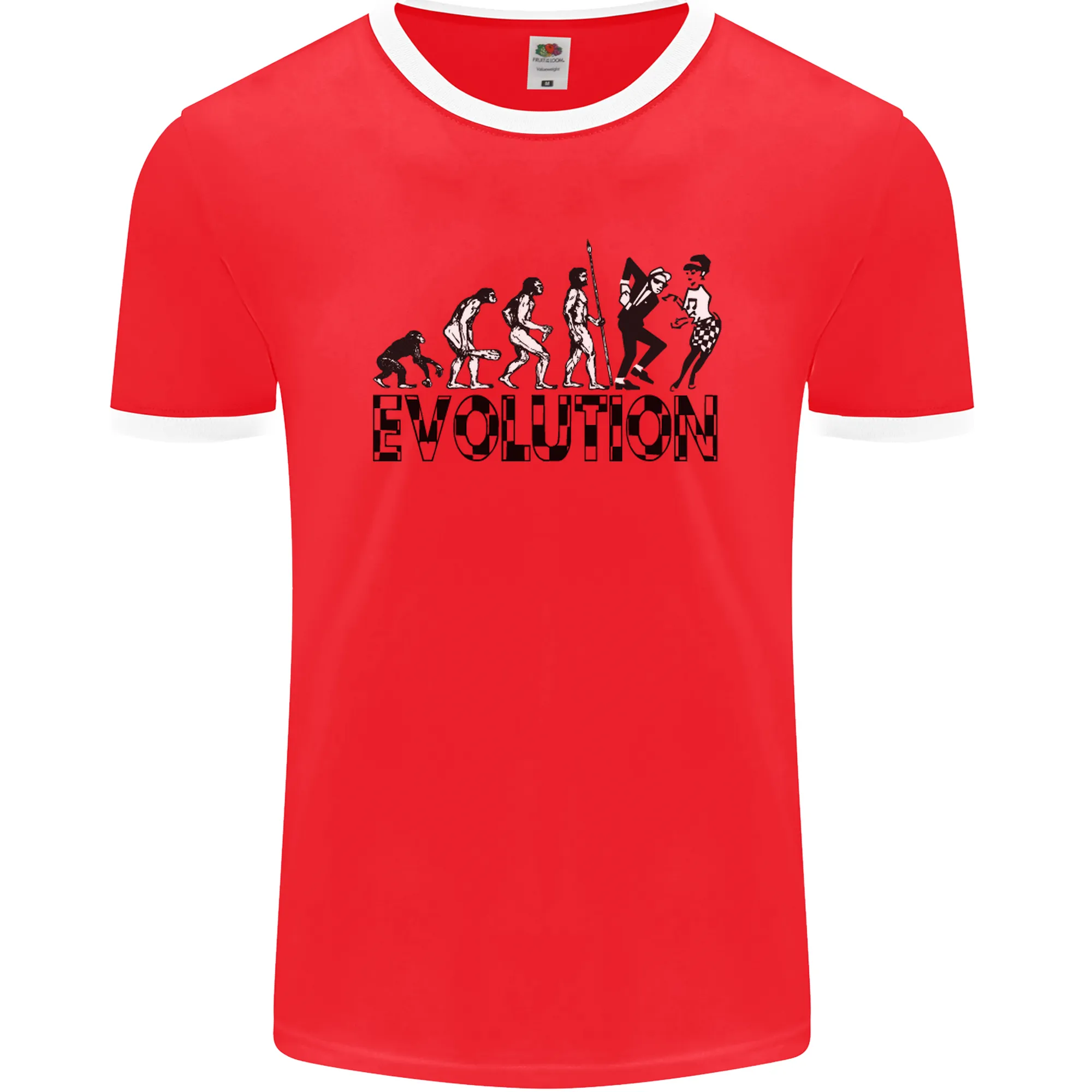 2 Tone Evolution Music 2Tone SKA Mens Ringer T-Shirt FotL