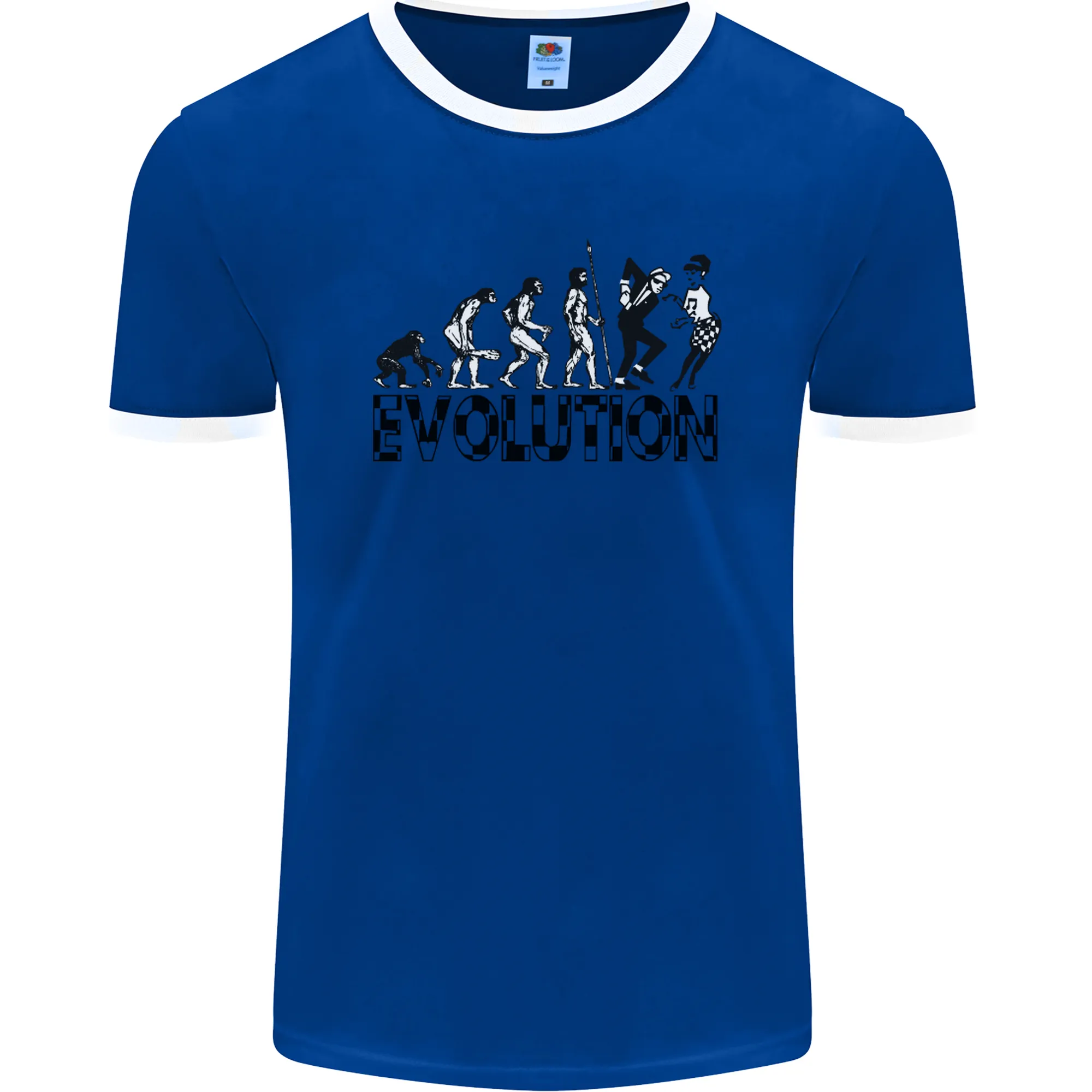 2 Tone Evolution Music 2Tone SKA Mens Ringer T-Shirt FotL