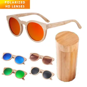 2022 NEW Round Bamboo Wood Sunglasses Polarized UV400 - BB267