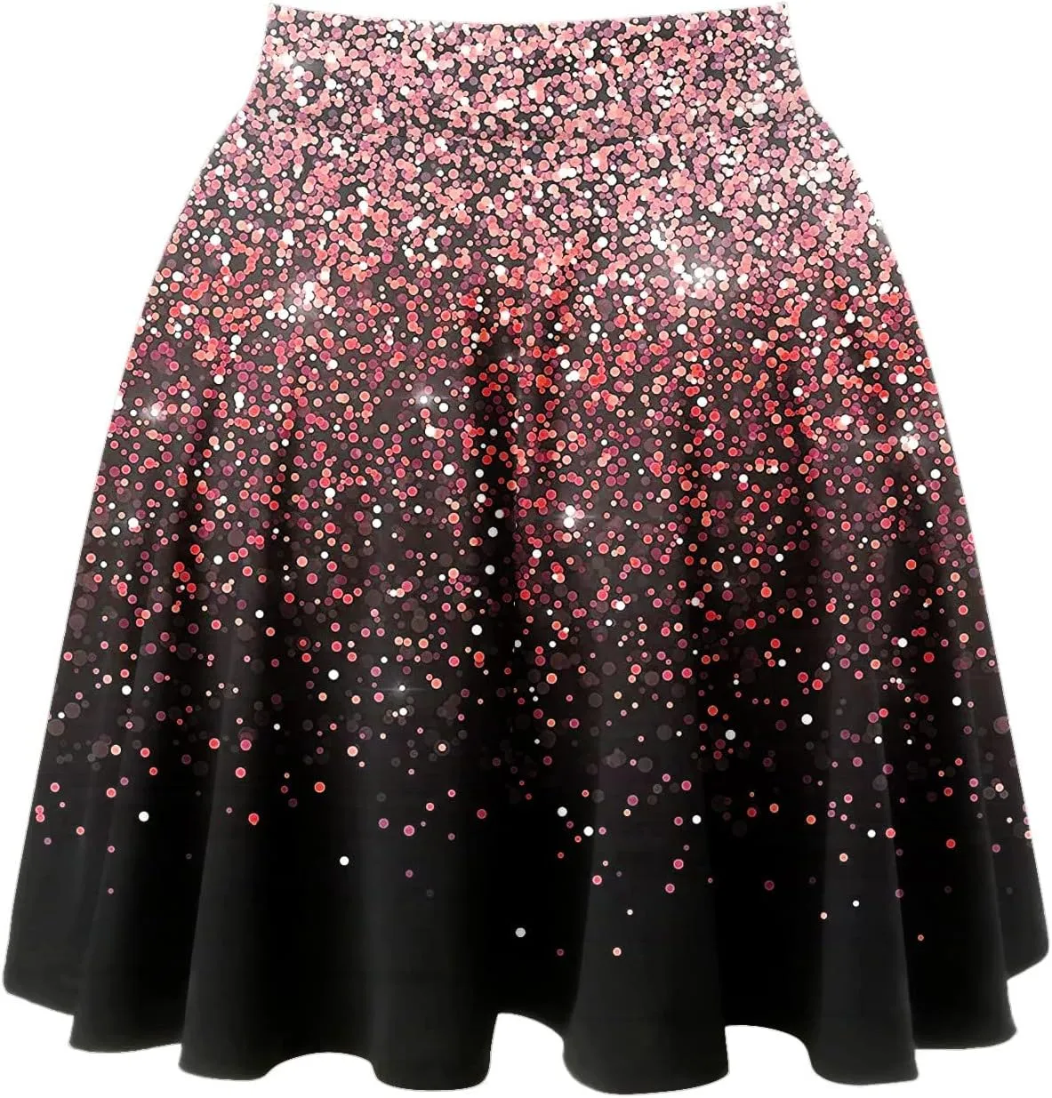 2023 Skirt Women's Fashion Short Skirt Womens A Line Midi Skirt High Elastic Waist Sequin Skirts Pleated Ruffle