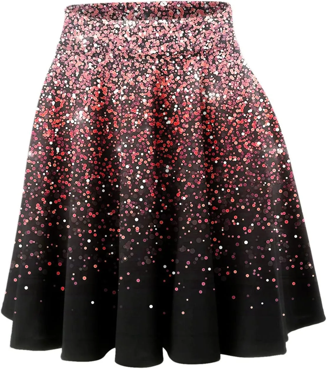 2023 Skirt Women's Fashion Short Skirt Womens A Line Midi Skirt High Elastic Waist Sequin Skirts Pleated Ruffle