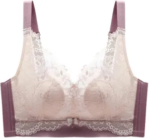 2024 New Bras for Women V Neck T-Shirt Lace Brassiere Push Up Bras for Women Comfortable Stretchable Straps Bra