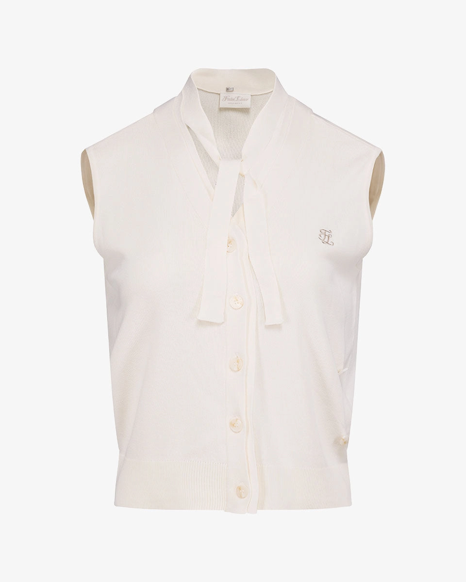 2-Way tie knit vest - Ivory Everyday apparel