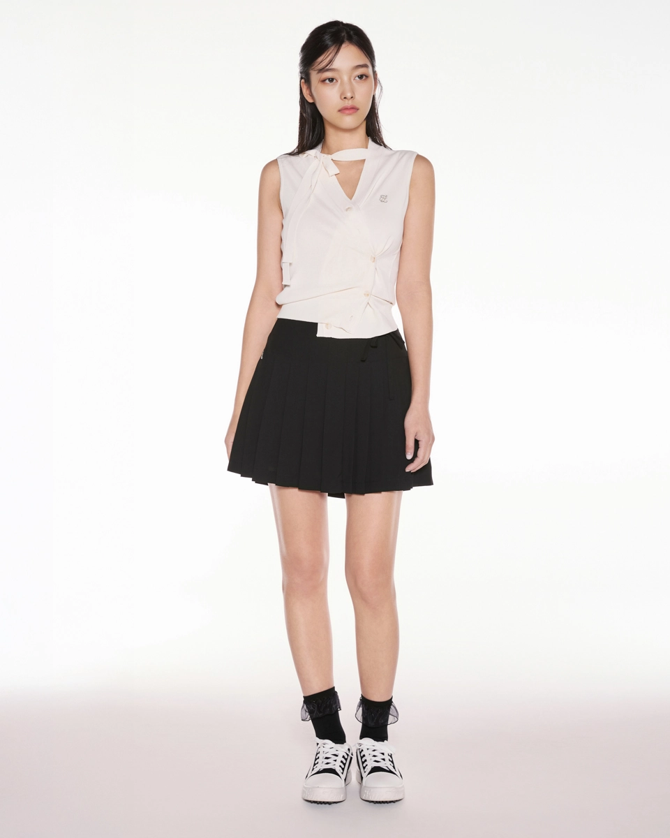 HighVisibility Trims 2-Way tie knit vest - Ivory