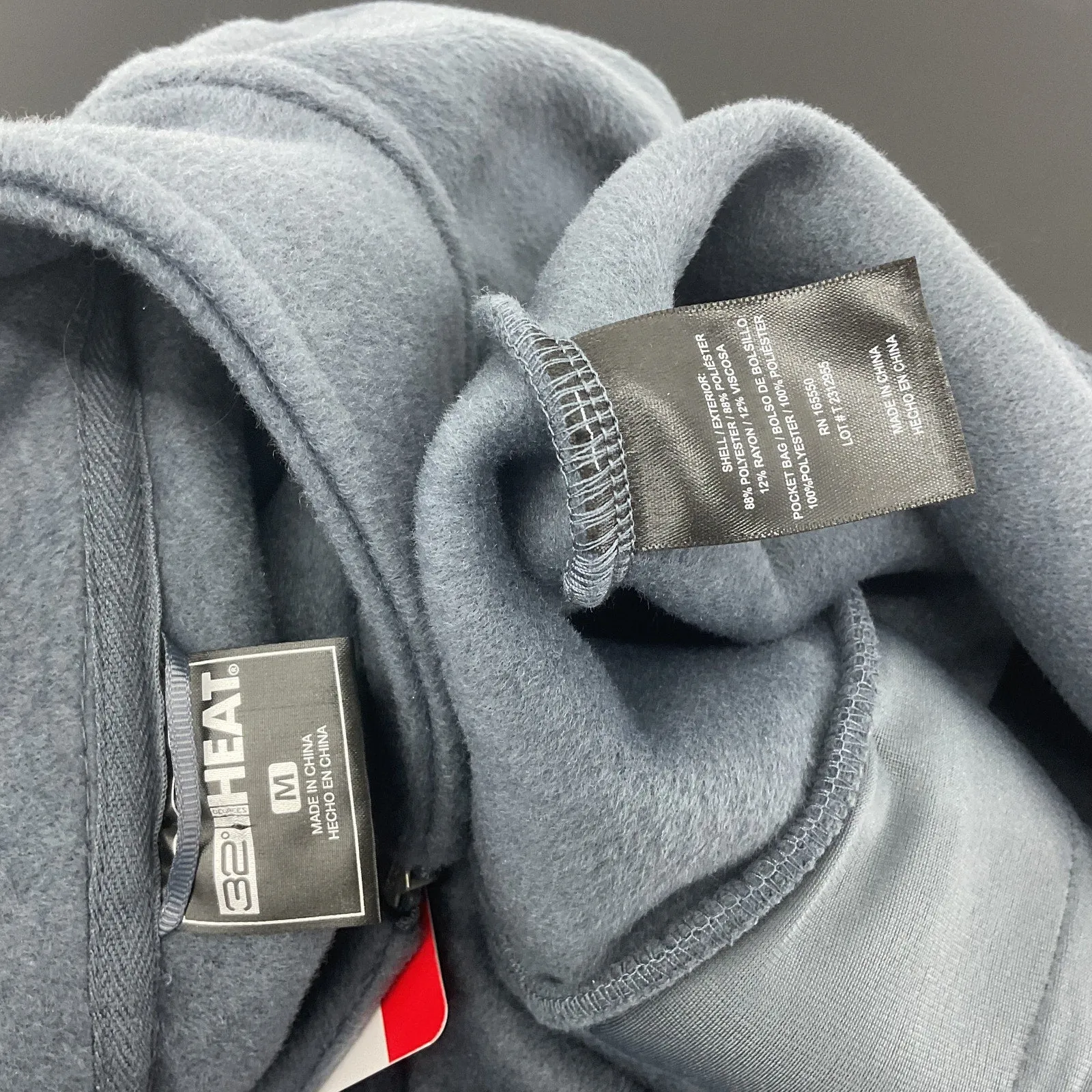 32 Degrees Heat Gray Fleece Zip-Up Polyester Blend Jacket Women’s Medium NWT
