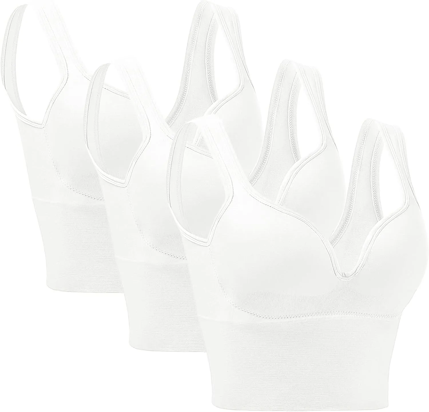 3Pcs Sports Bra High Impact Straps Backless Sports Bras Workout for Women Comfortable Supportive Training Push Up Gym