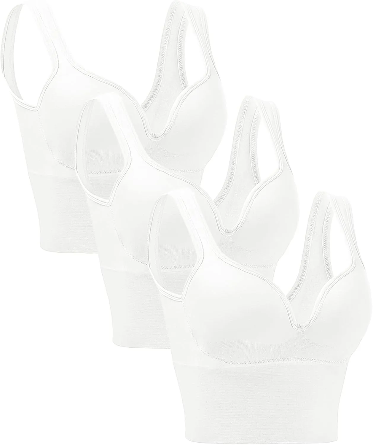 3Pcs Sports Bra High Impact Straps Backless Sports Bras Workout for Women Comfortable Supportive Training Push Up Gym