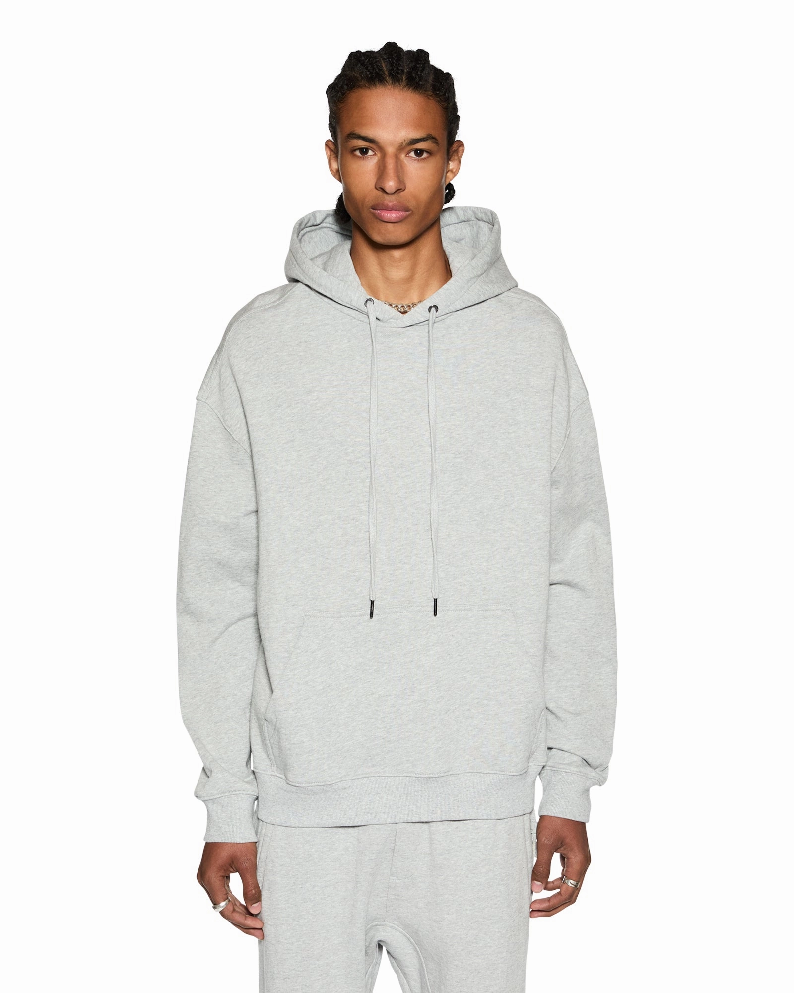 4 X 4 BIGGIE HOODIE GREY MARLE BioBased Fiber