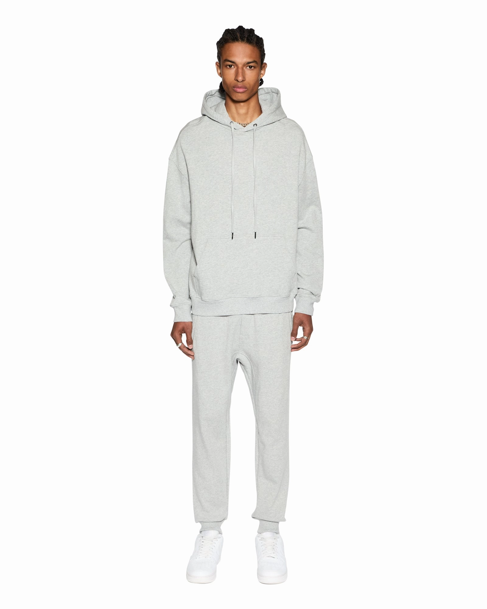 SubtleTexture Simple Dress 4 X 4 BIGGIE HOODIE GREY MARLE
