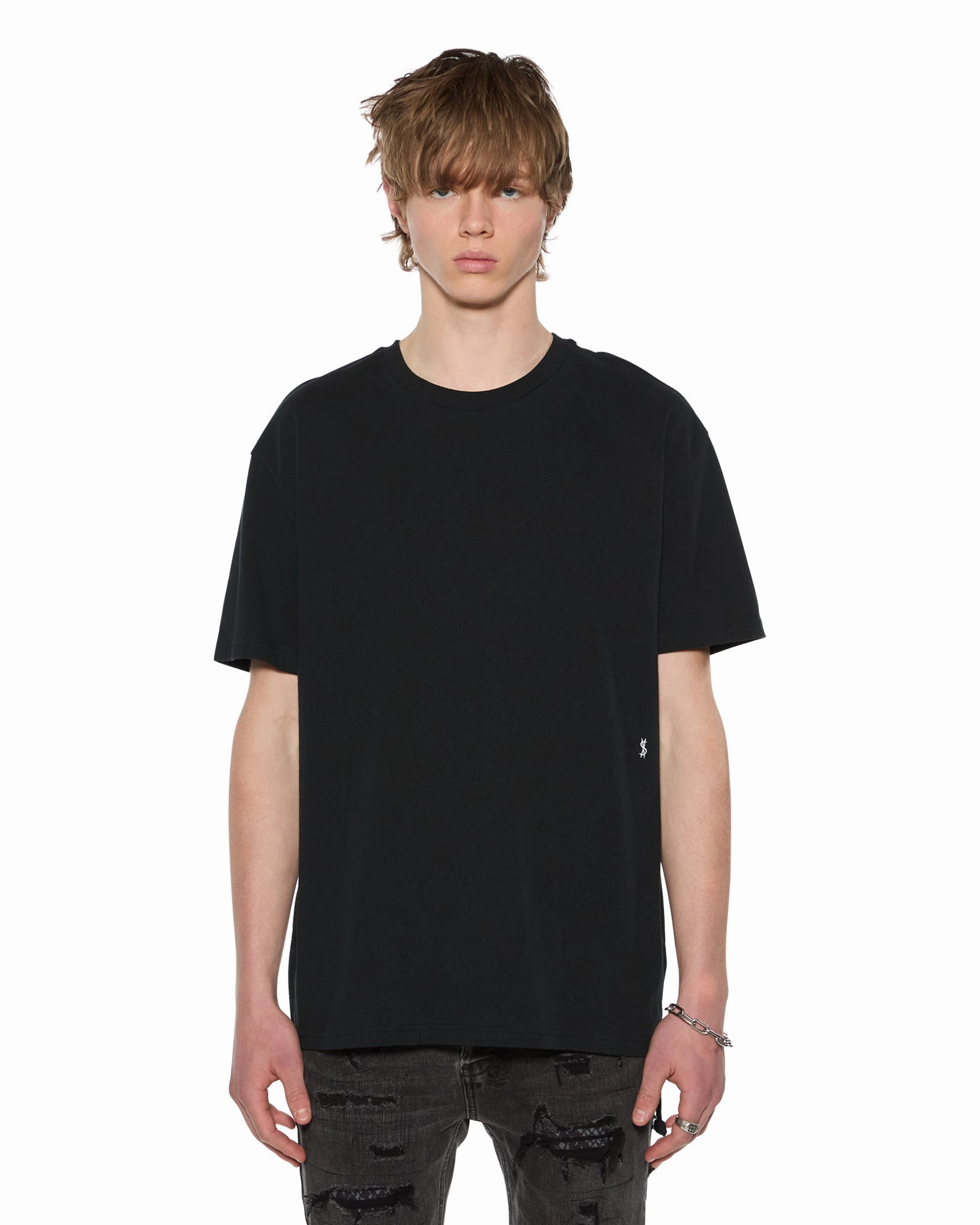 Vintage Look Printed design 4 X 4 BIGGIE SS TEE JET BLACK