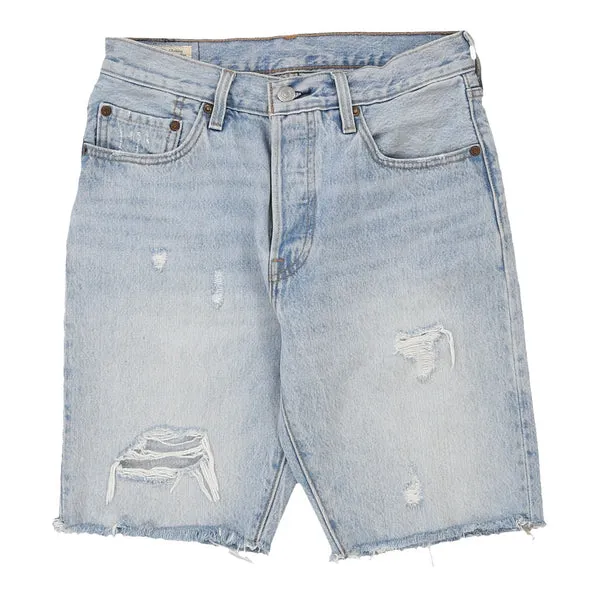 501 Levis Denim Shorts - 26W UK 6 Blue Cotton Blend