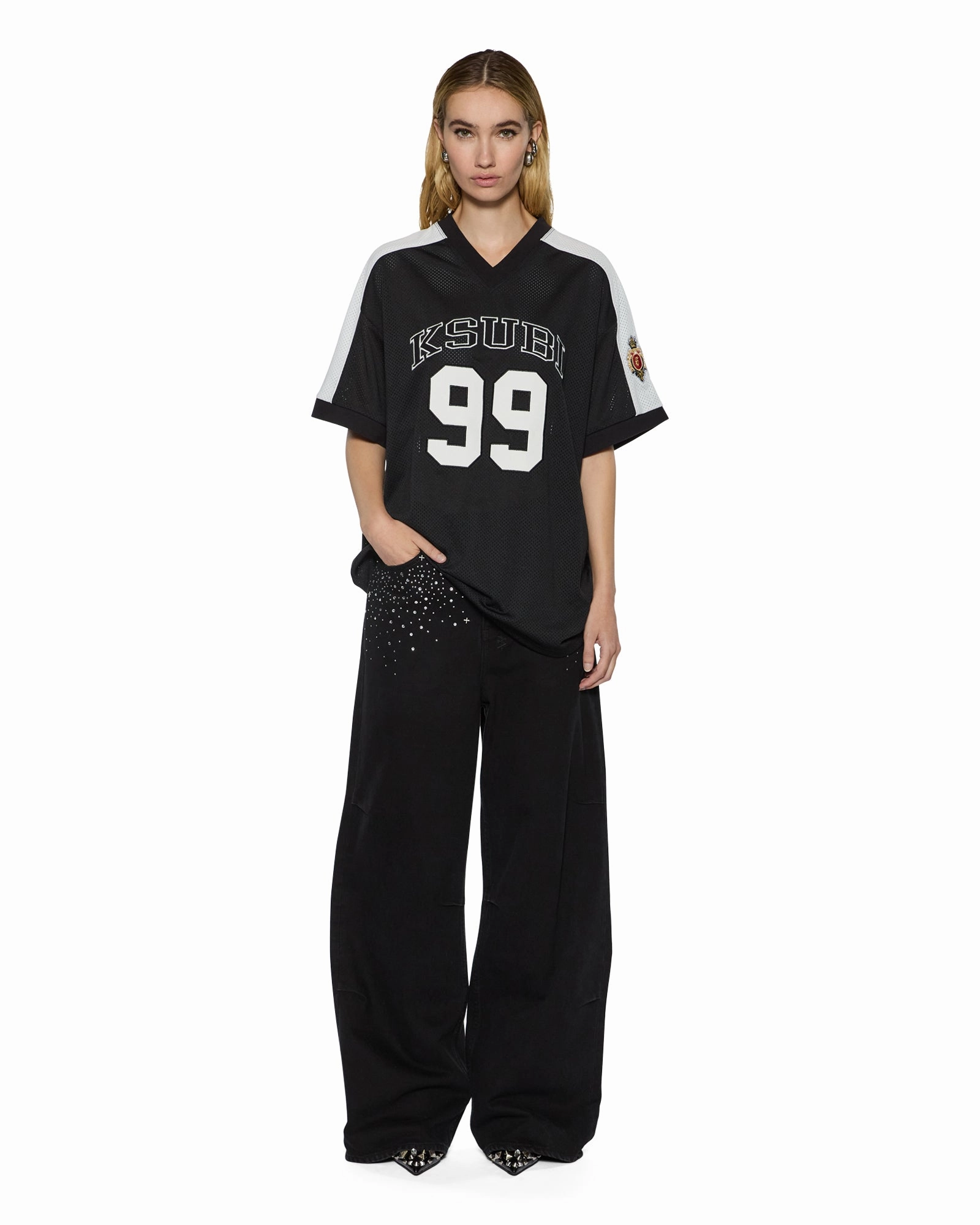 Adjustable Cuff Silicone Print Detail 99 SS JERSEY BLACK