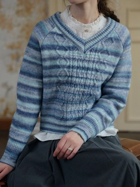 ??Final Sale??Adalynn V-neck Striped Sweater Simple Layered