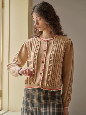 ??Final Sale??Adeline Sweet Round Neck Contrast Lace Cardigan Gentle Fabric