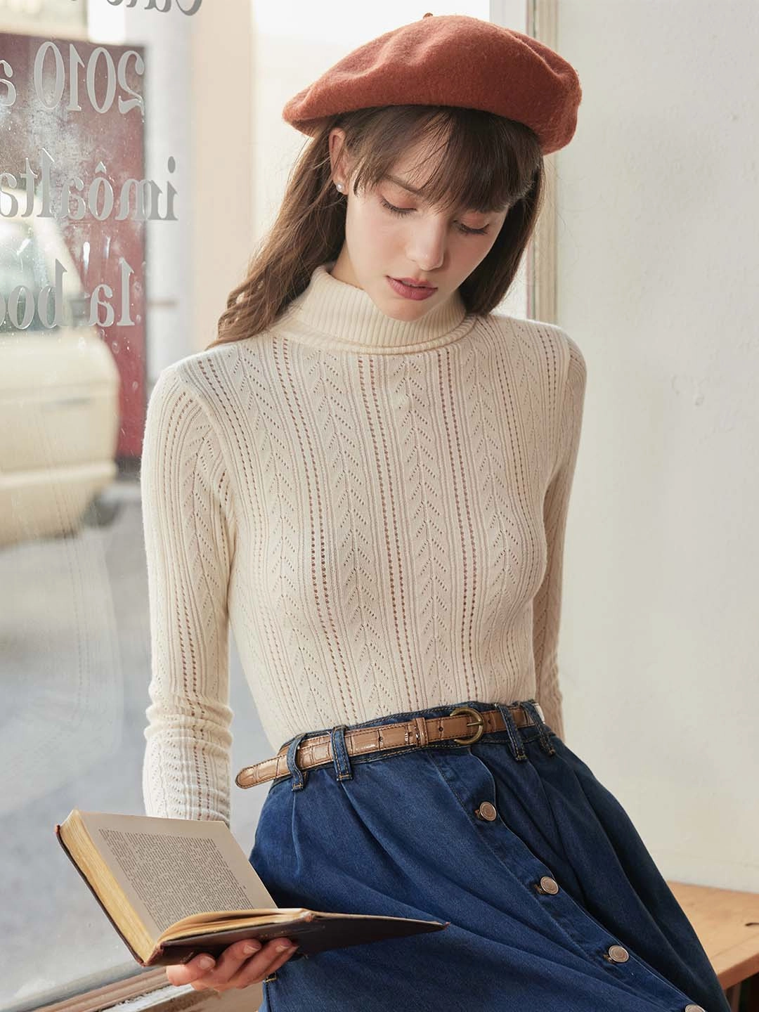 ??Final Sale??Ariana Solid Color Turtleneck Slim Fit Knitted Top Brushed Interior Daily Casual Style