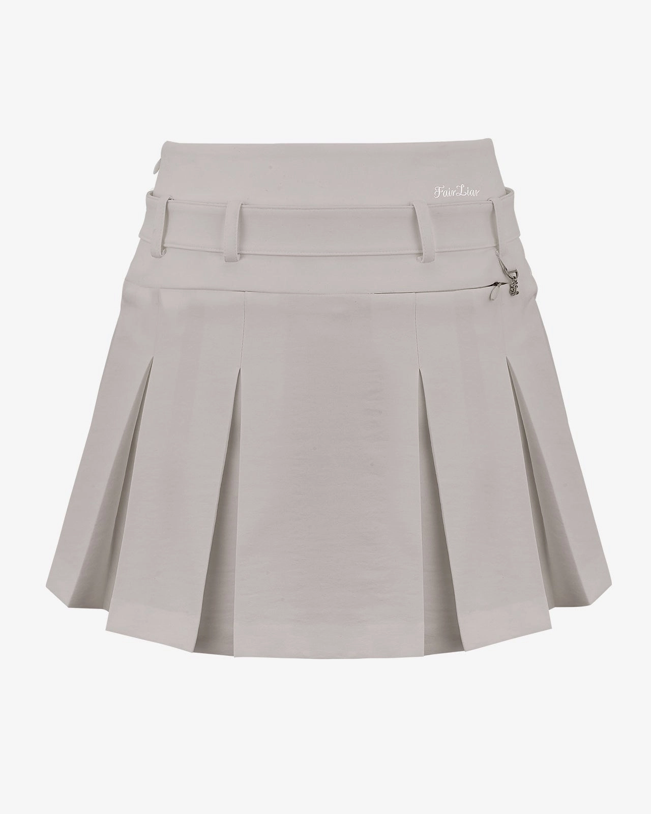 [Final sale] Belt pleated skirt - Beige Minimal Vibe Dust Proof Fabric