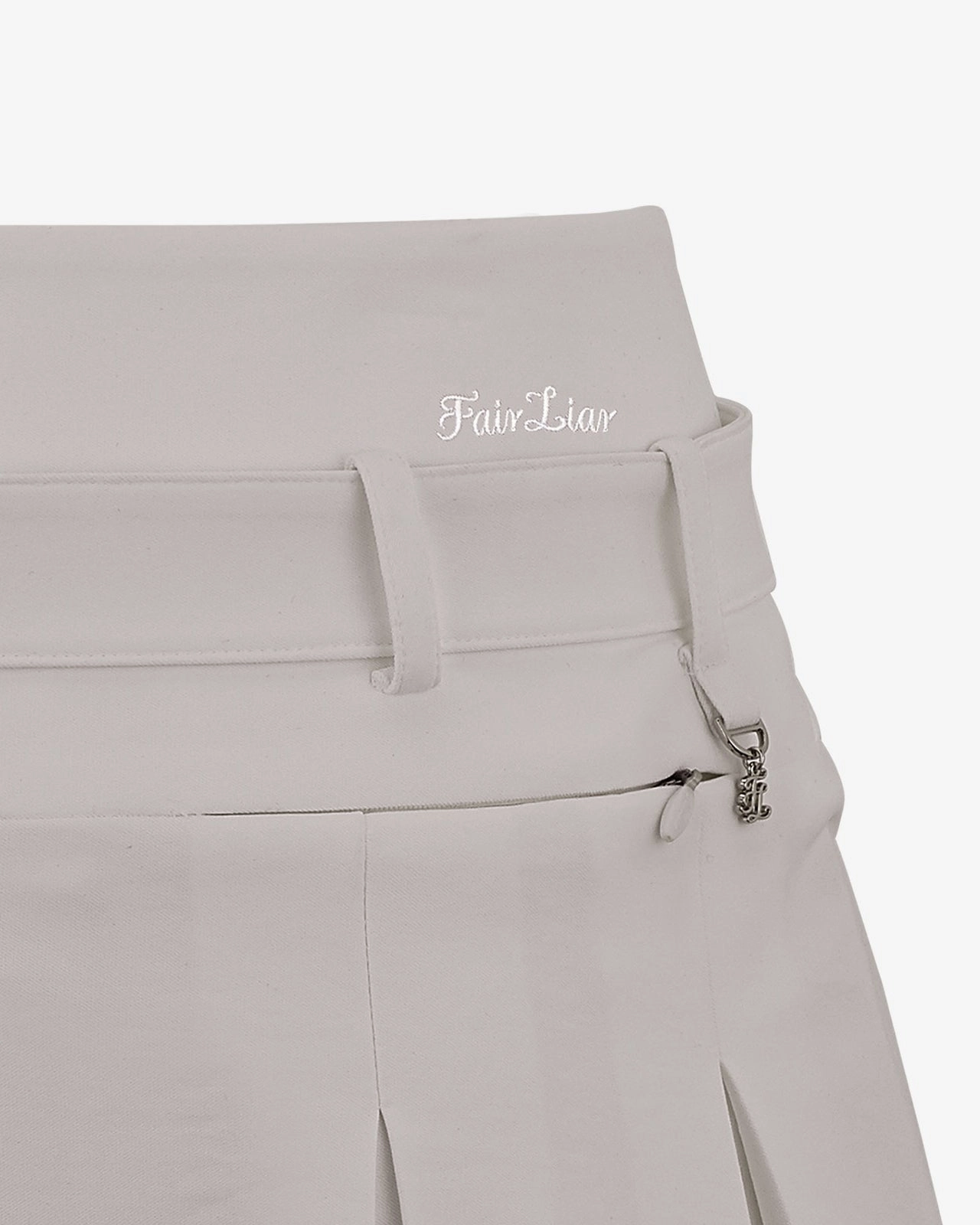 [Final sale] Belt pleated skirt - Beige Ankle length