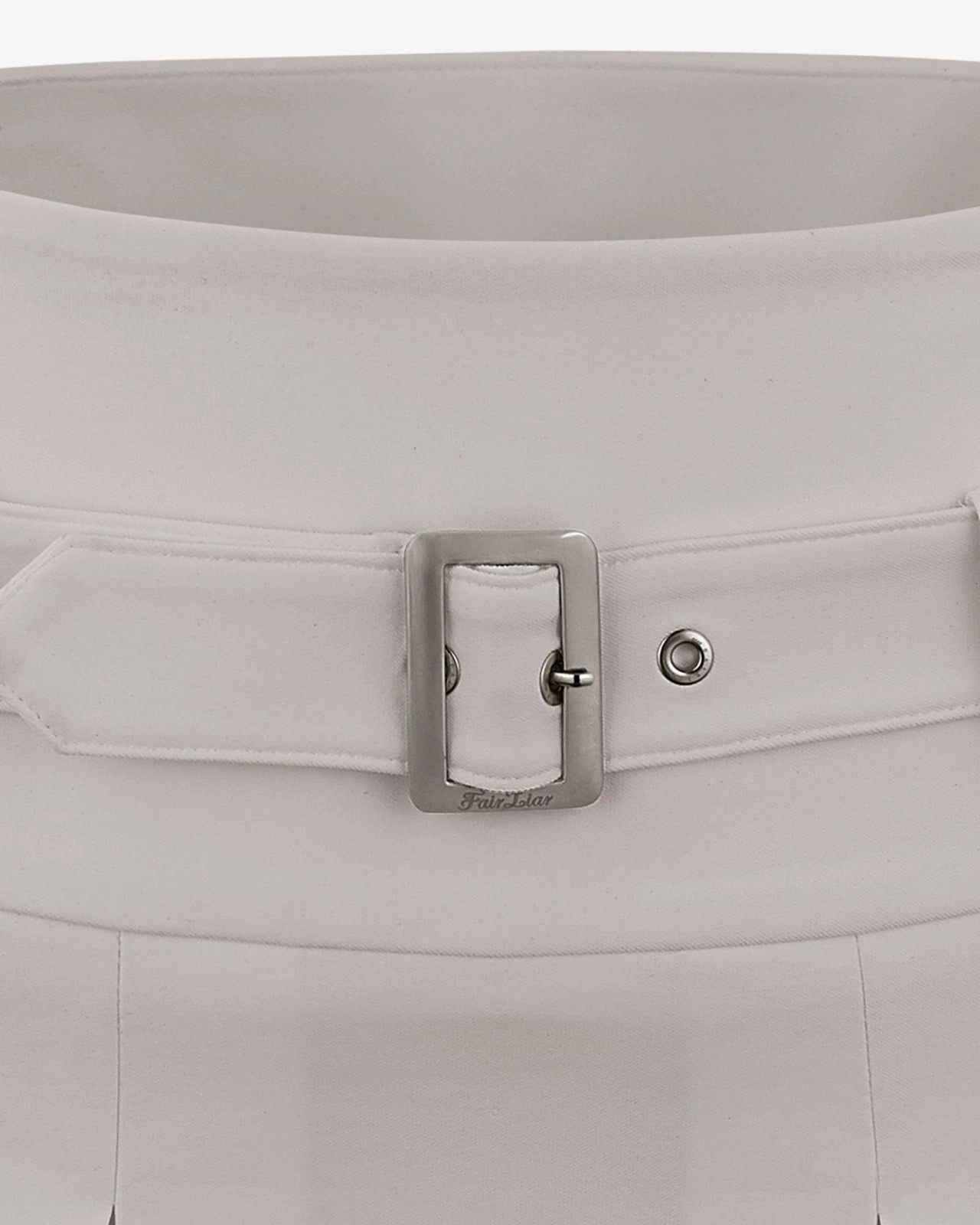 [Final sale] Belt pleated skirt - Beige Mix Texture