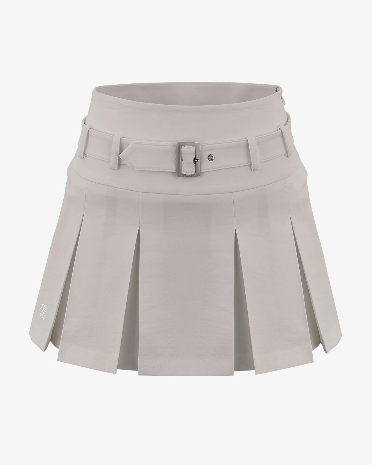 [Final sale] Belt pleated skirt - Beige Fresh Look