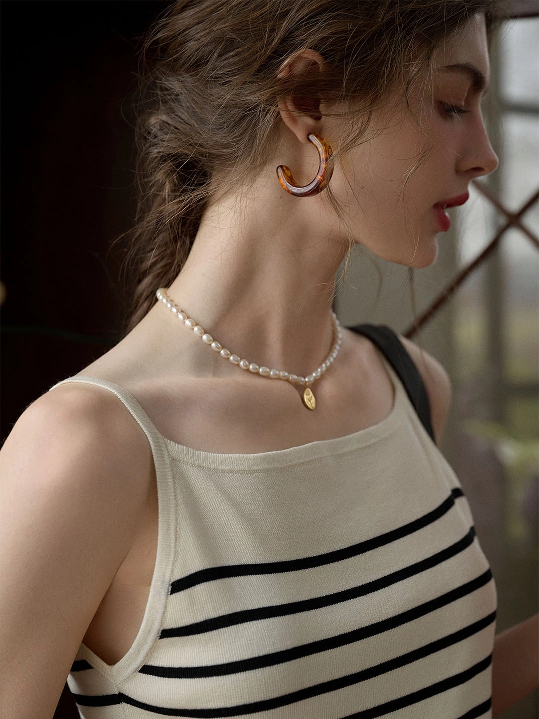 Lounge Vibe Cozy Comfort ??Final Sale??Charlee Simple Square Neck Striped Sling Knitted Top