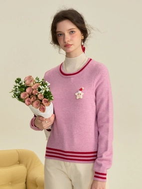 Odor Resistant Treatment ??Final Sale??Gisella Round Neck Christmas Sweater