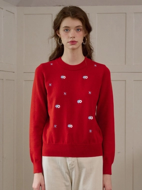 ??Final Sale??Gracie Round Neck Embroidery Sweater Modern Trend