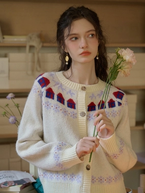 ??Final Sale??Lorelai Round Neck Winter Patter Sweater Heat Retention Technology