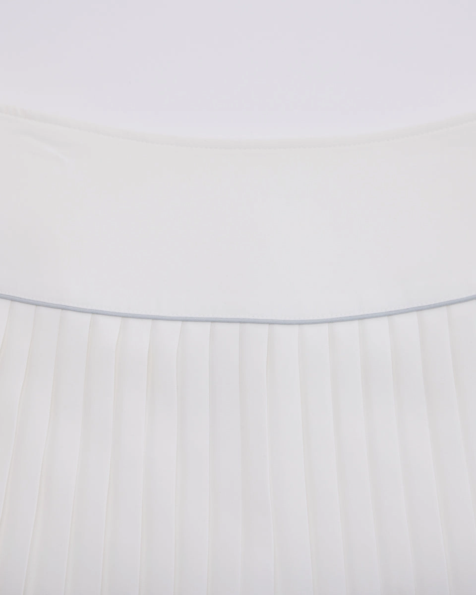 [FL signature] Silk twisted flare pleated skirt - White Effortless Feel