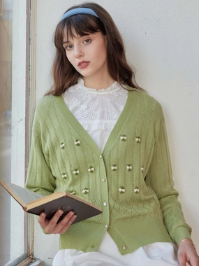 machine washable material Ribbed Hem Detail ??Flash Sale??Millie Pom Pom Detail Button Front Cardigan