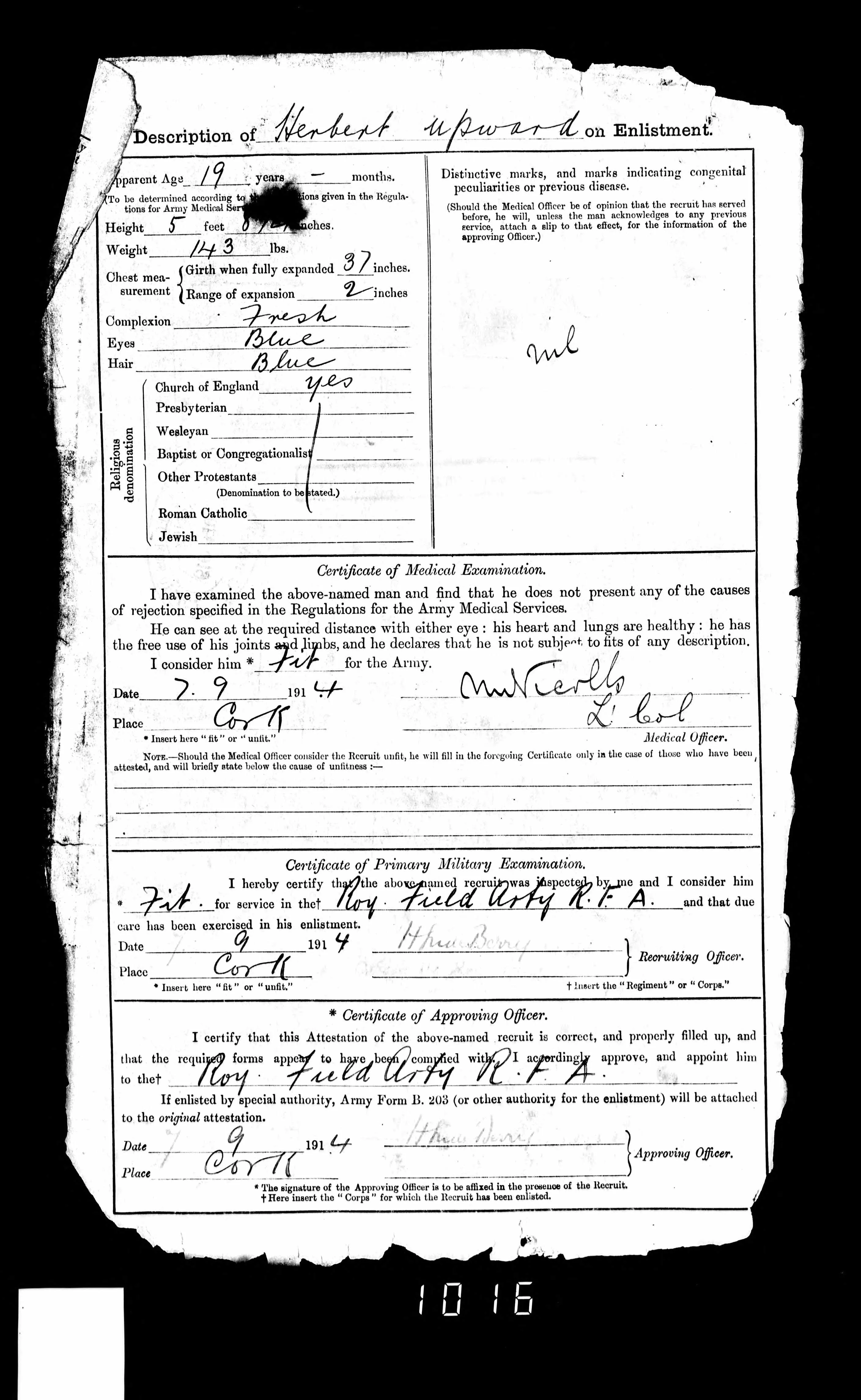 A Great War M.M. Group 18422 Corporal H. Upward of the 76th Brigade RFA