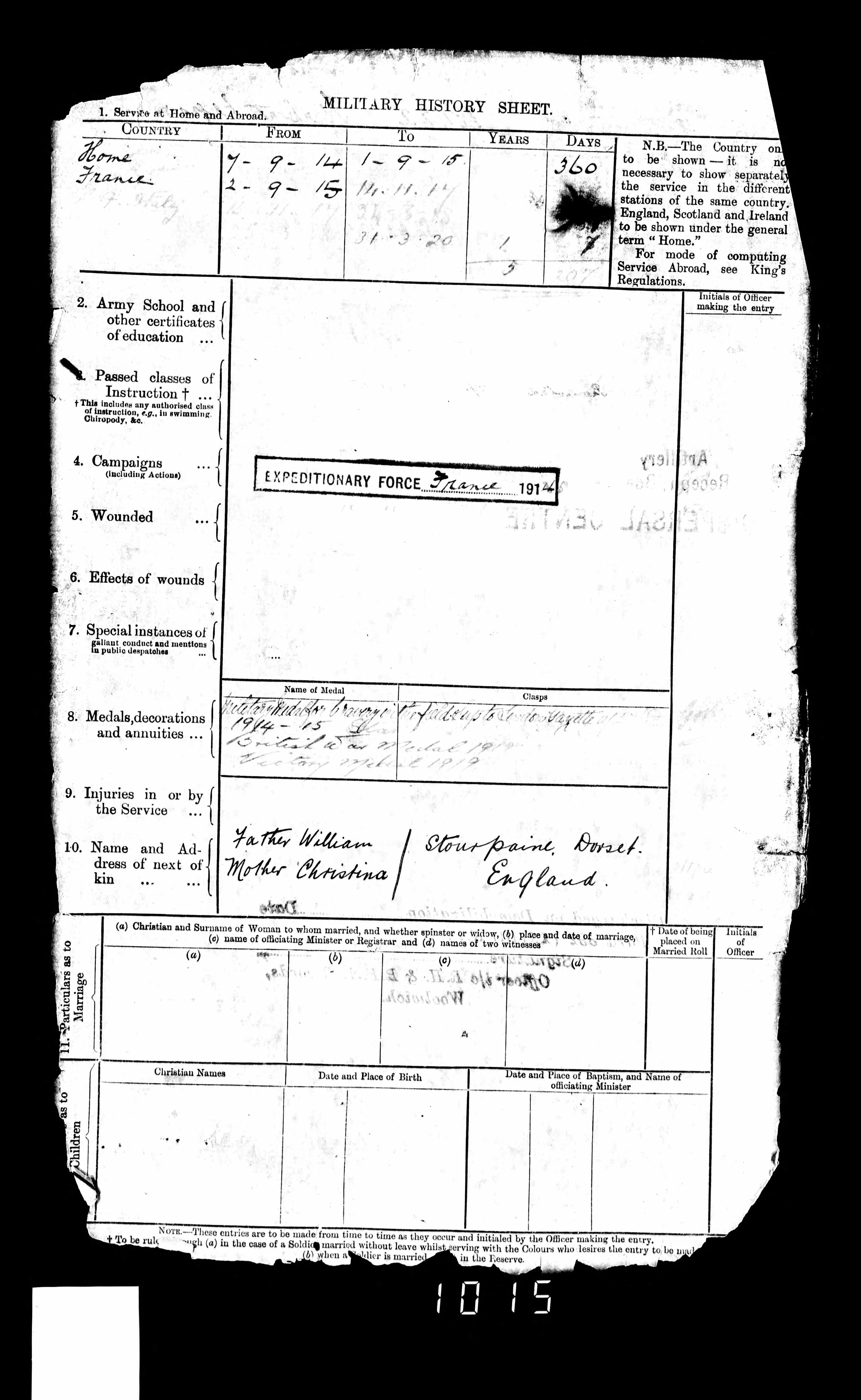 A Great War M.M. Group 18422 Corporal H. Upward of the 76th Brigade RFA