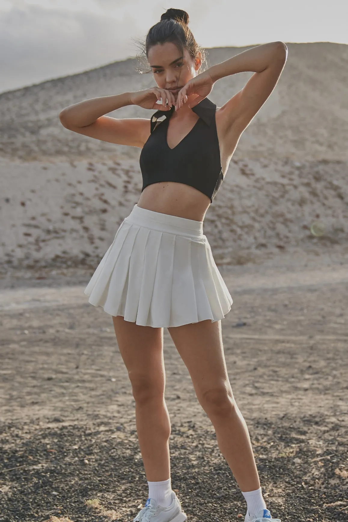 Mini length A-line Pleated Skirt
